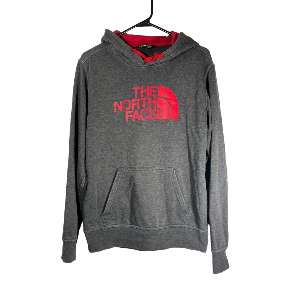 The North Face Men's Gray Pullover Hoodie Sweatshirt S Pockets